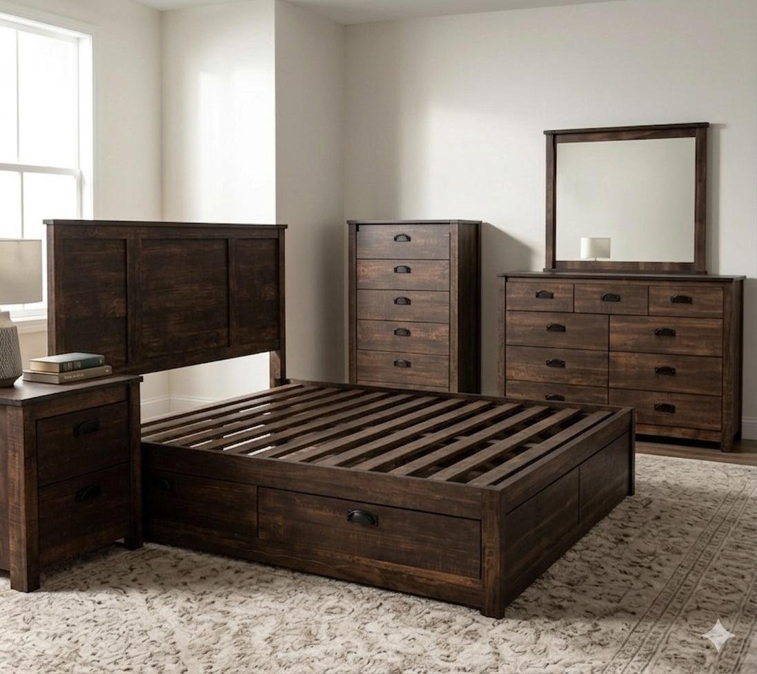 Brown Storage Bedroom Set