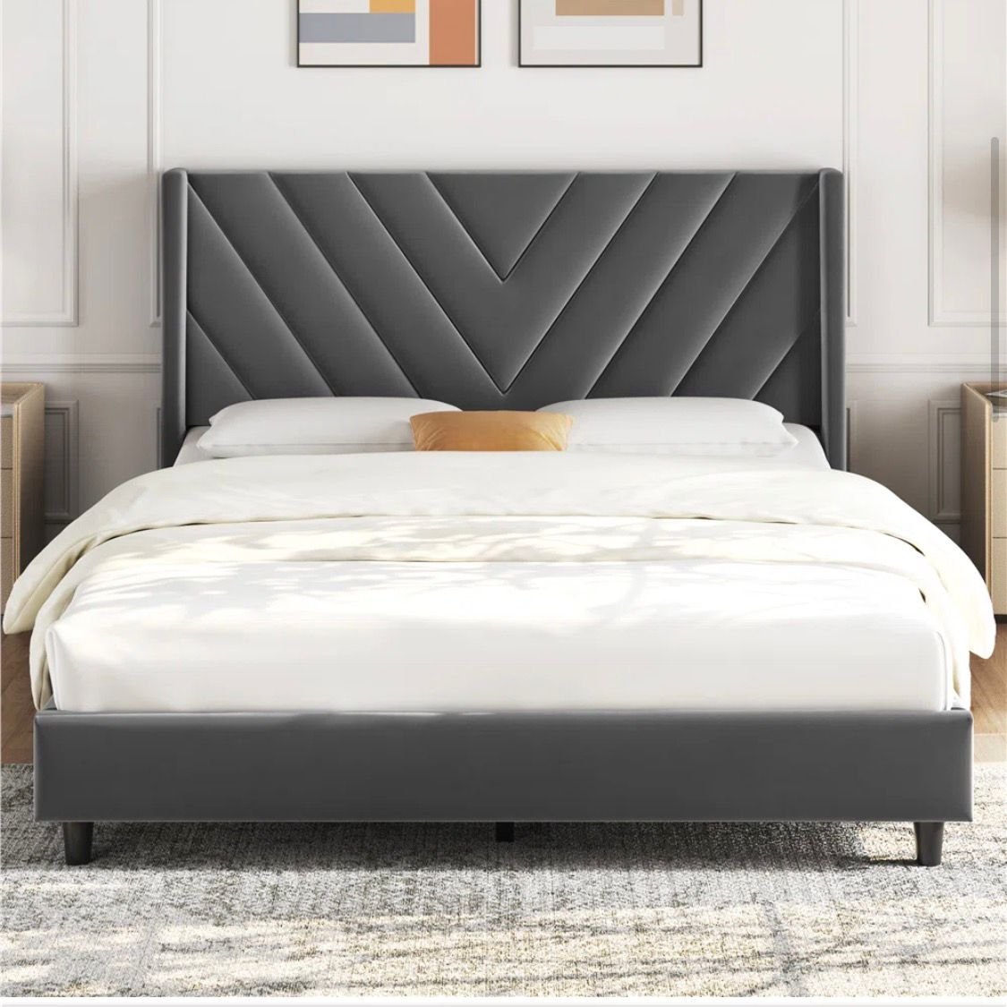 Grey Chevron Bed
