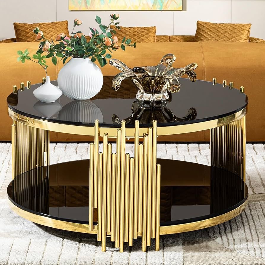 NABOLIA ROUND GOLD GLASS TOP