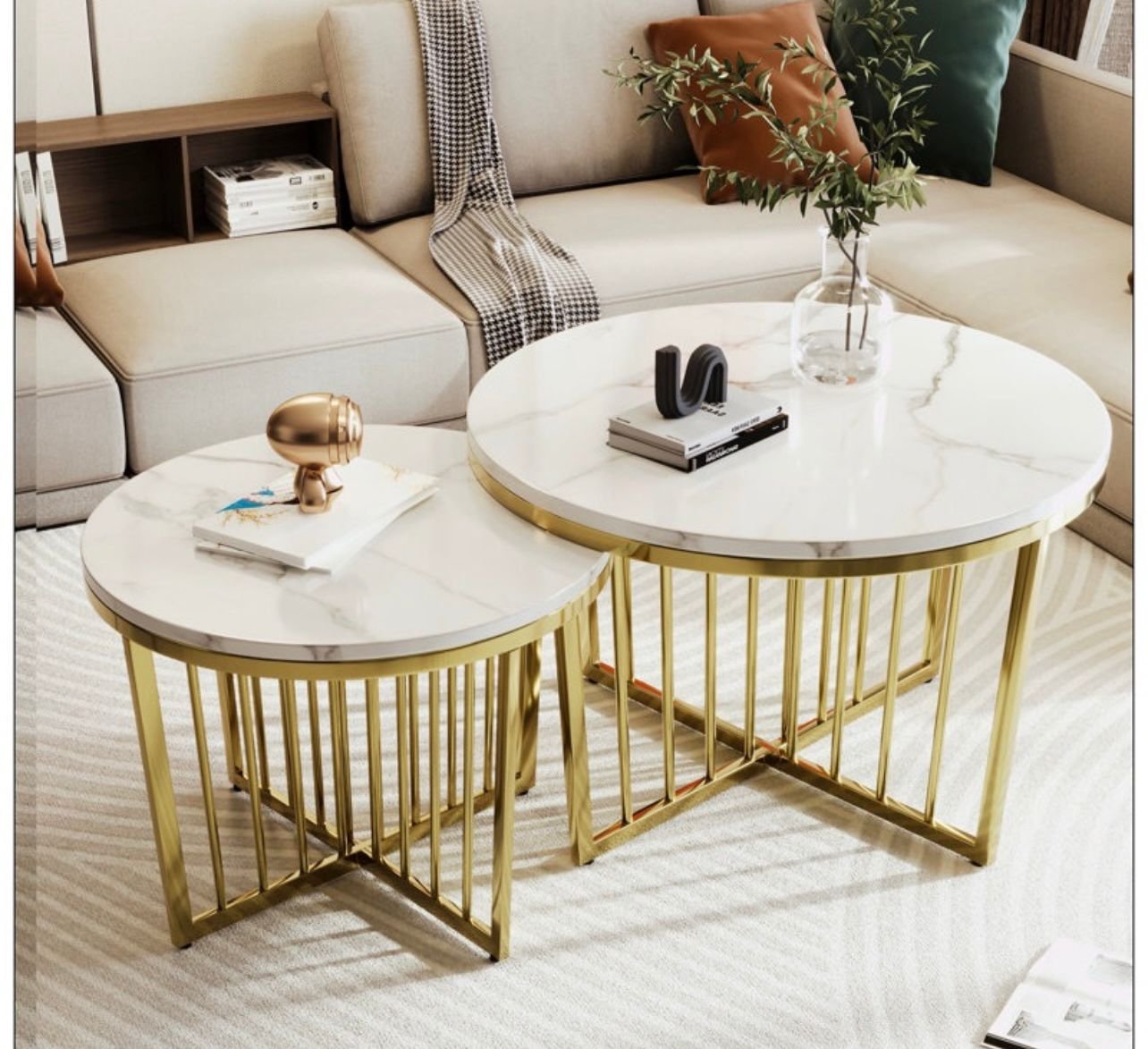 CREDENCE CERAMIC TOP NESTING COFFEE TABLE