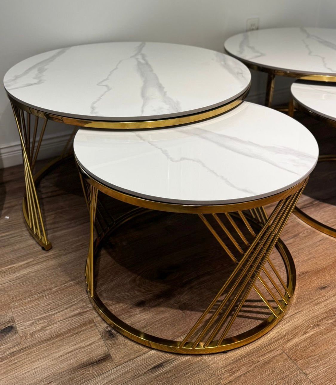 GOLD NESTING CRISS CROSS DESIGN 2PCS SET