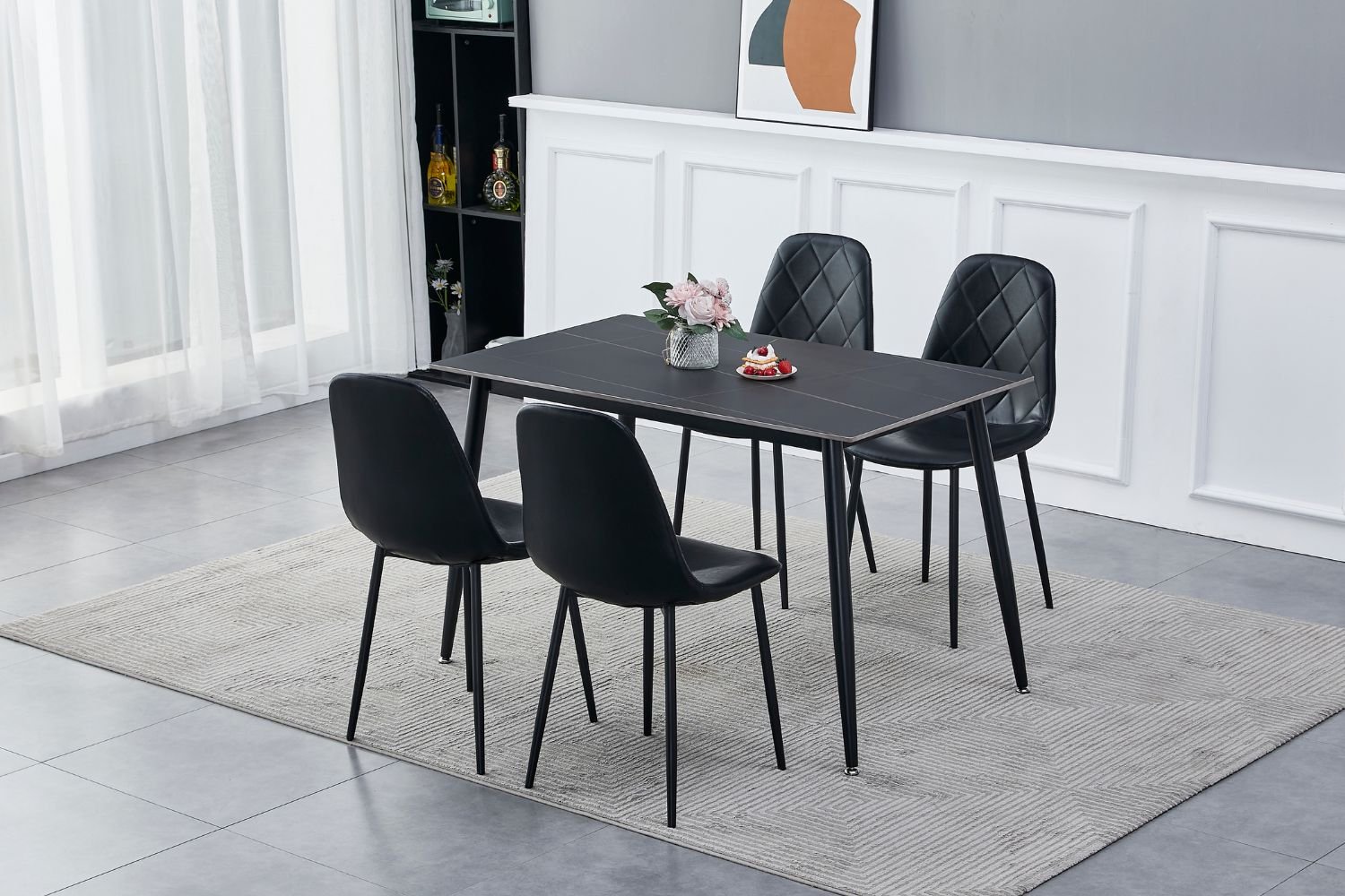 Contemporary Black Dining Set