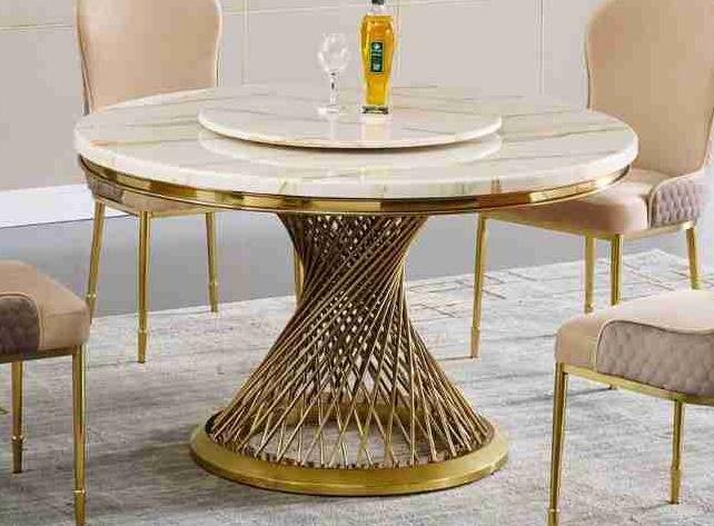 Round Gold Dining Table
