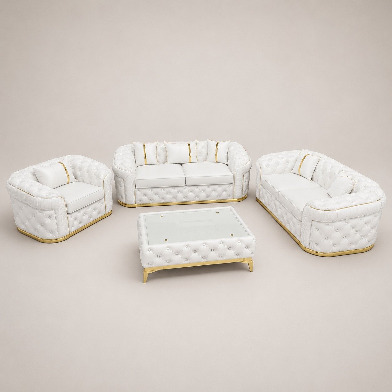 Casa Padrino Luxury Chesterfield Velvet Sofa Set - Image 2