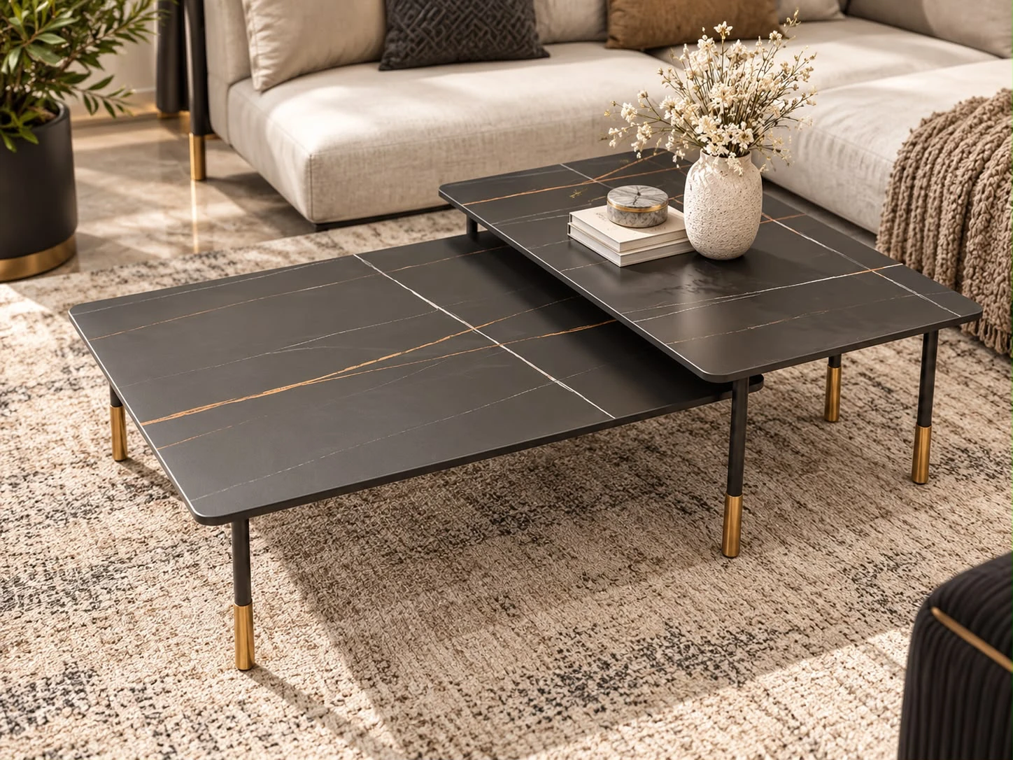 LAWRENCE BLACK 2-PIECE COFFEE TABLE SET